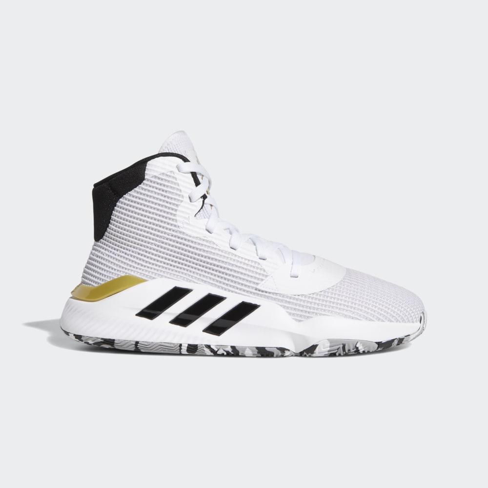 Adidas Men's Pro Bounce 2019 Basketball Shoes White/Black/Gold Metal Ireland EE3896